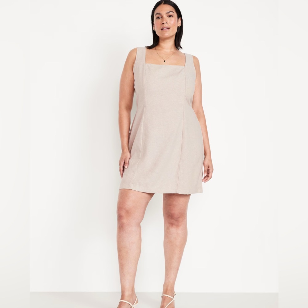 Old Navy Stylish Beige Sleeveless Dress